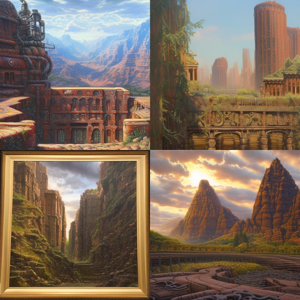 Iron Maze in Oil Painting Style