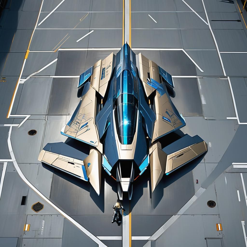 Stunning Spacecraft in Desert Landscape, Aerial View