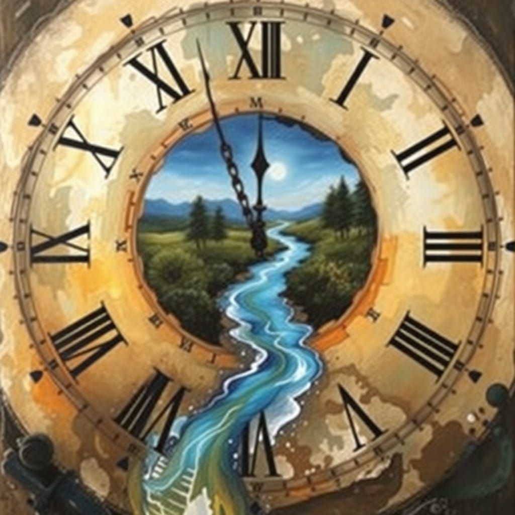 River Unfolds Timeless Surreal Landscape