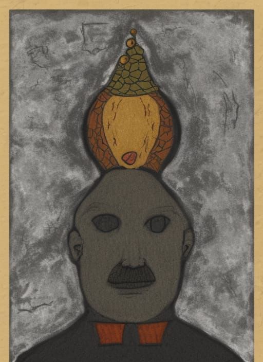 Alien King on a Throne Portrait