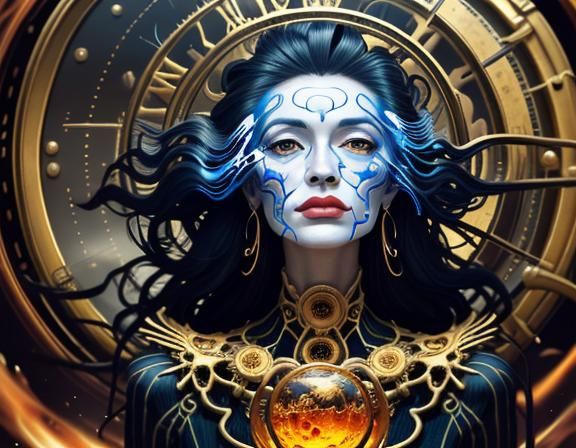 Surreal Woman Gazing at Levitating Door