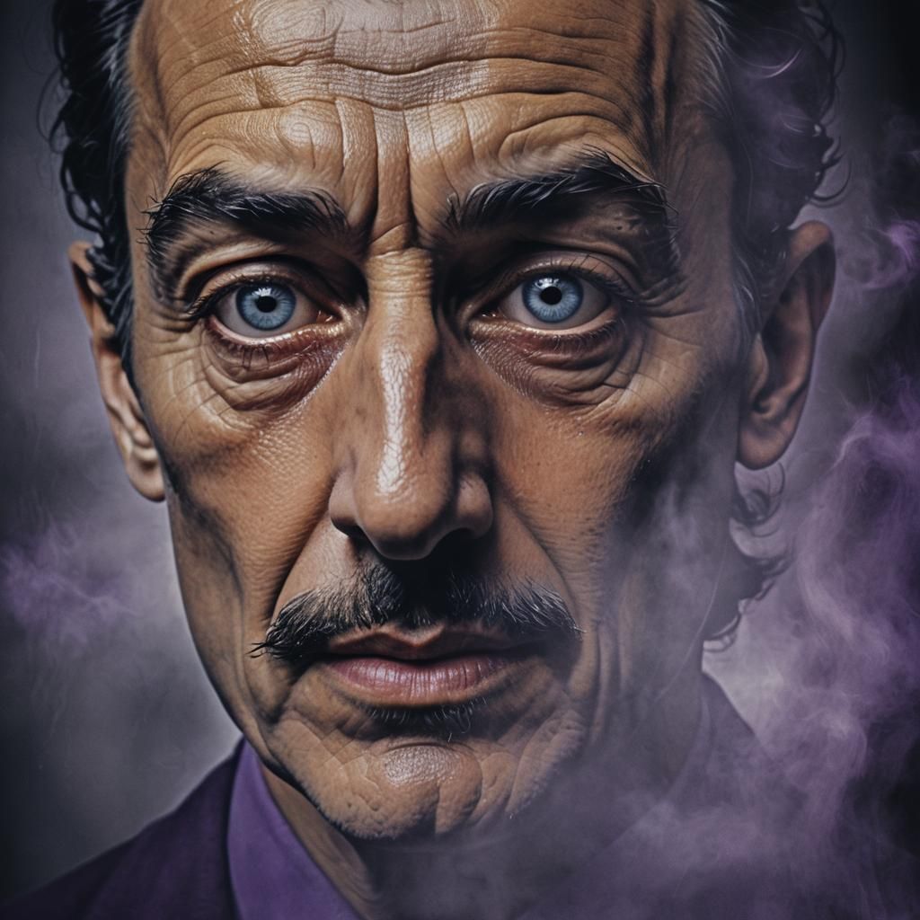 Dramatic Split Portrait of Good and Evil