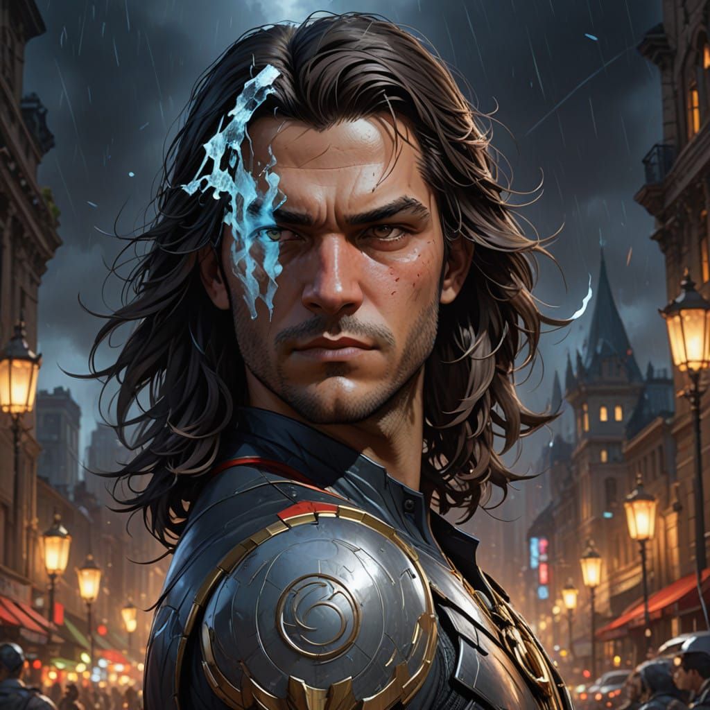 Tim Drake in Dynamic Cyberpunk Portrait