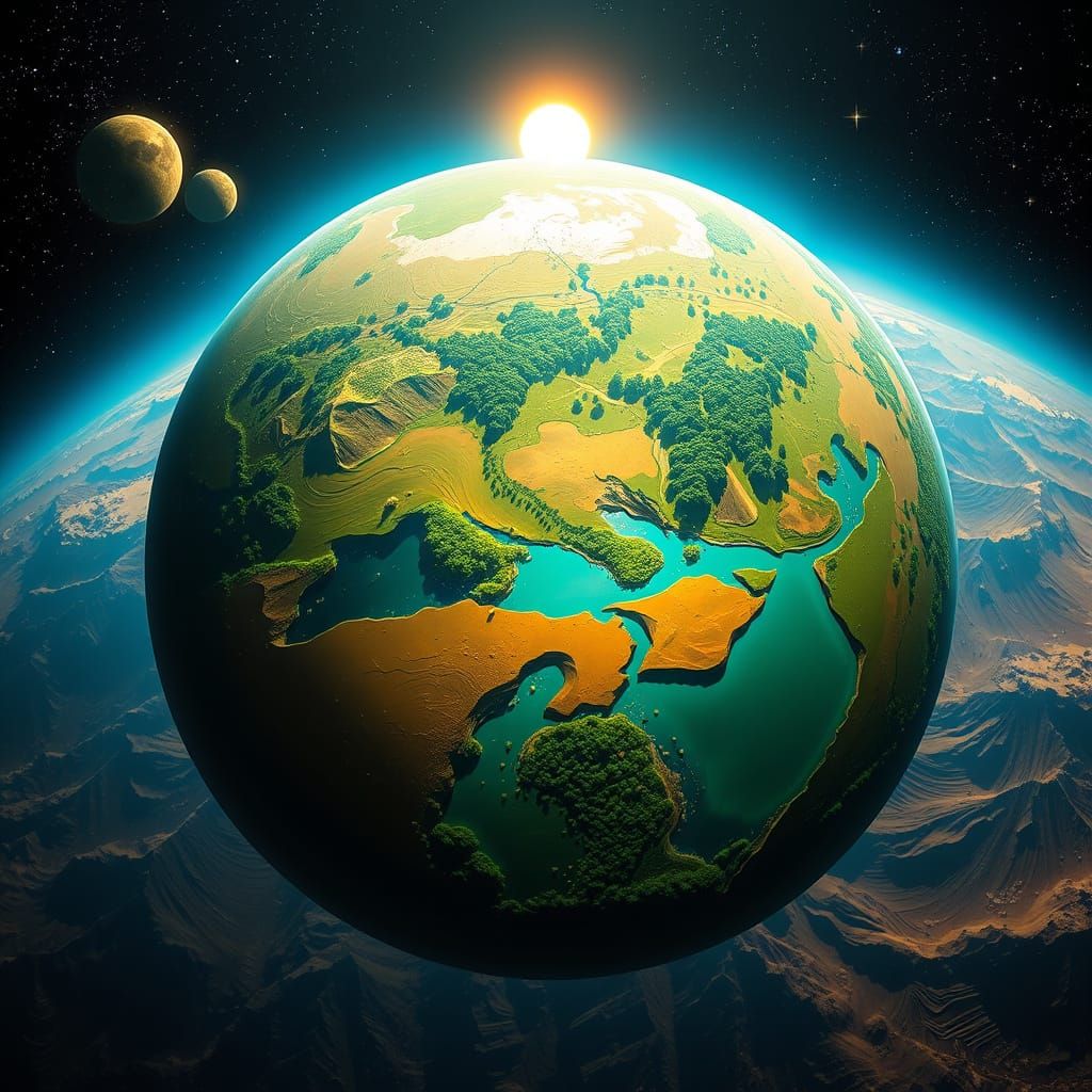 Post-Terraformed Tatooine in Vibrant, Dreamlike Quality