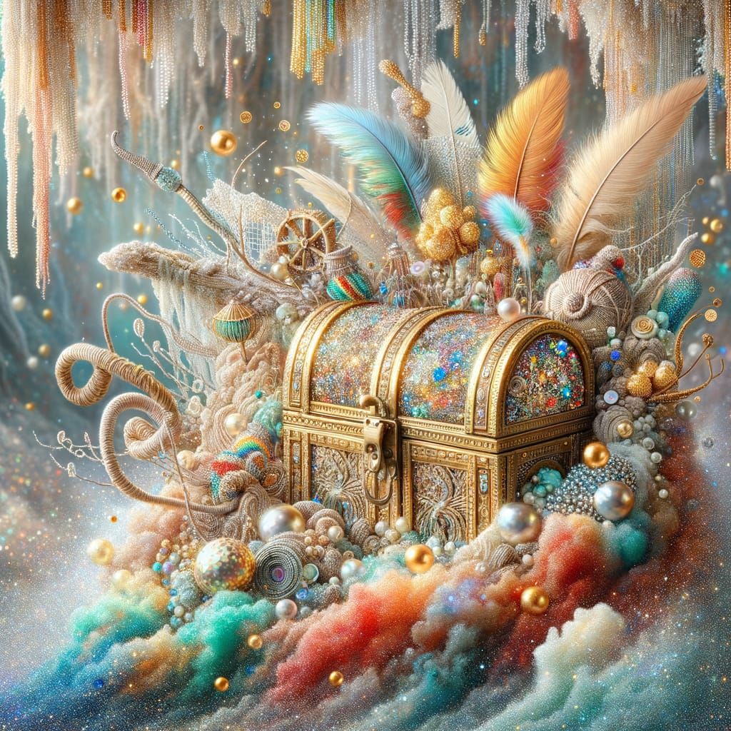 Ethereal Treasure Chest in Surreal Street Scene