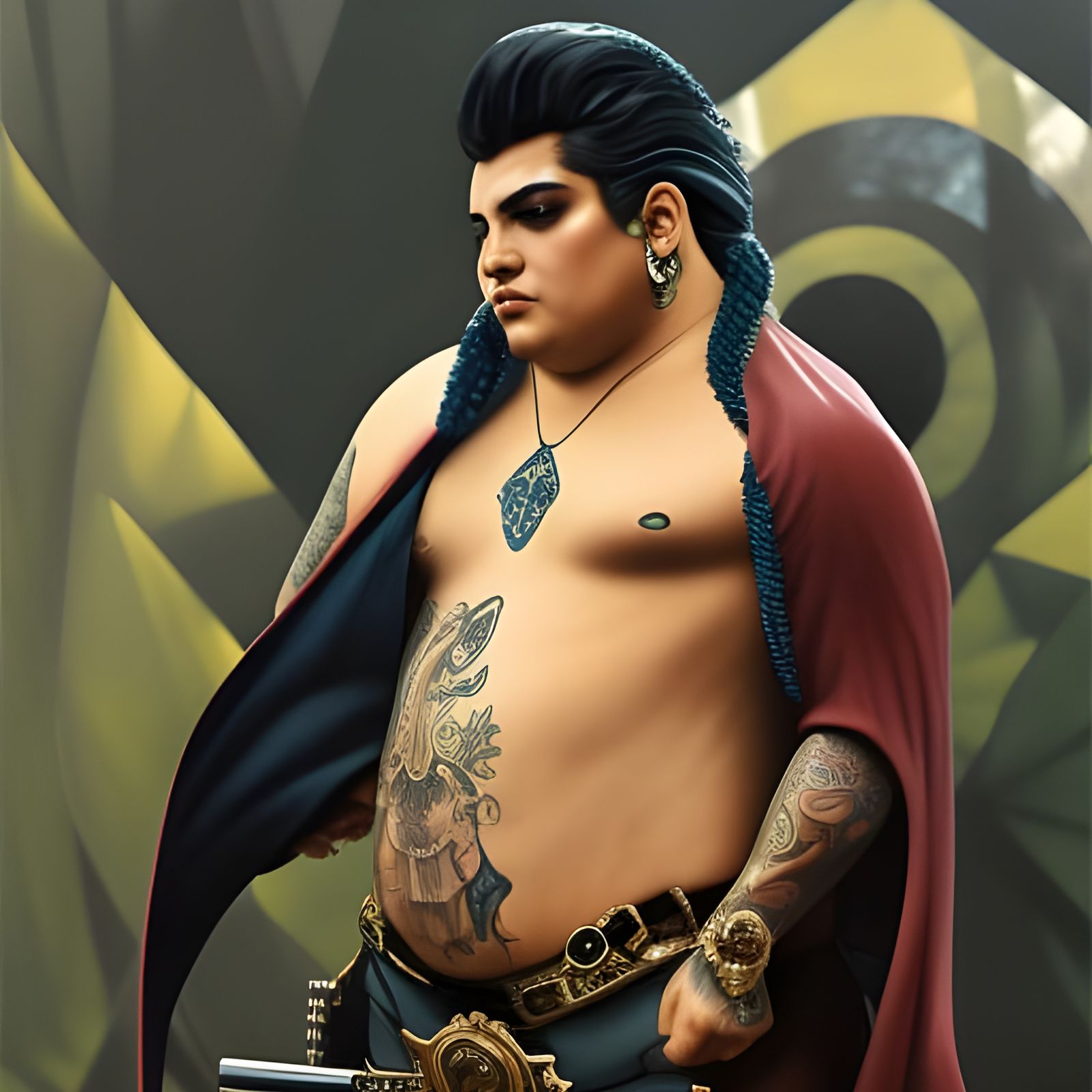 Karol G as Bacchus: Hyperdetailed Portrait