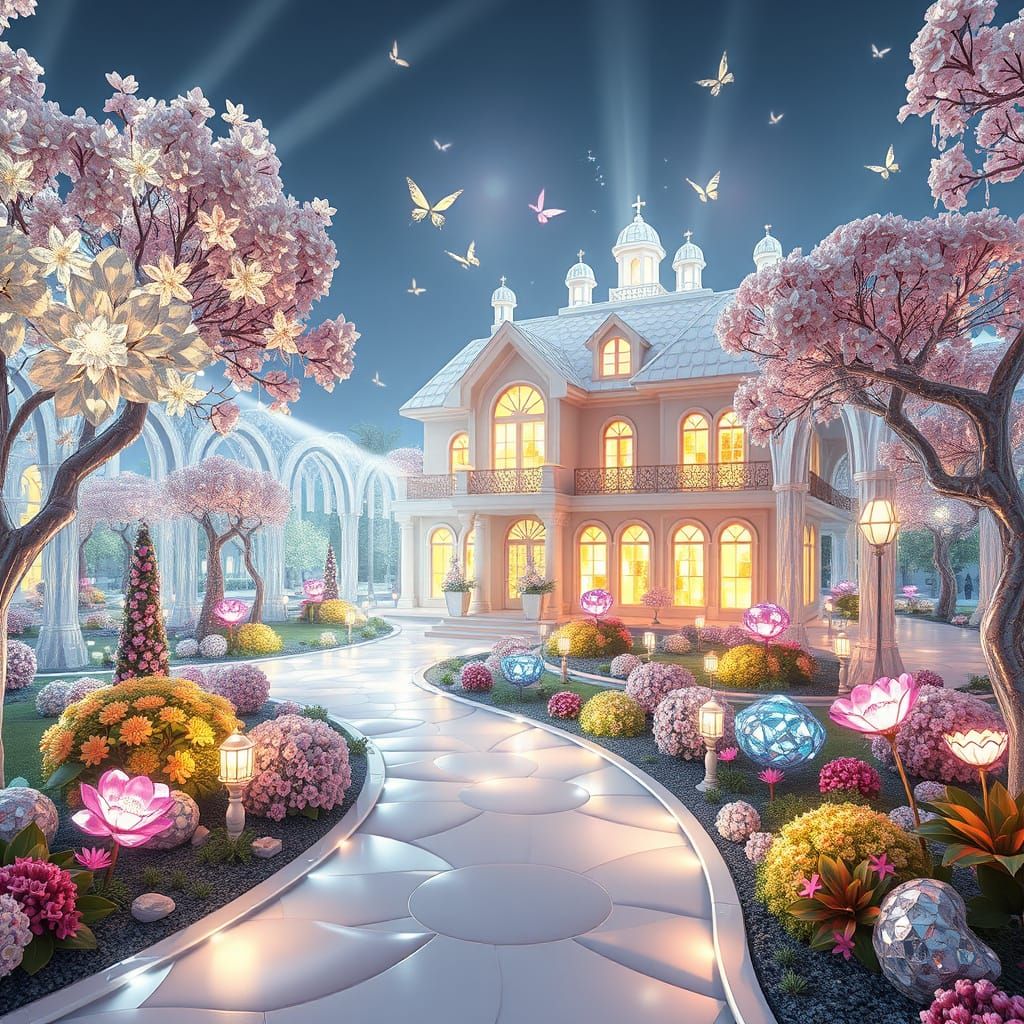 Diamond Crystal Garden: A Surreal Gemstone Landscape