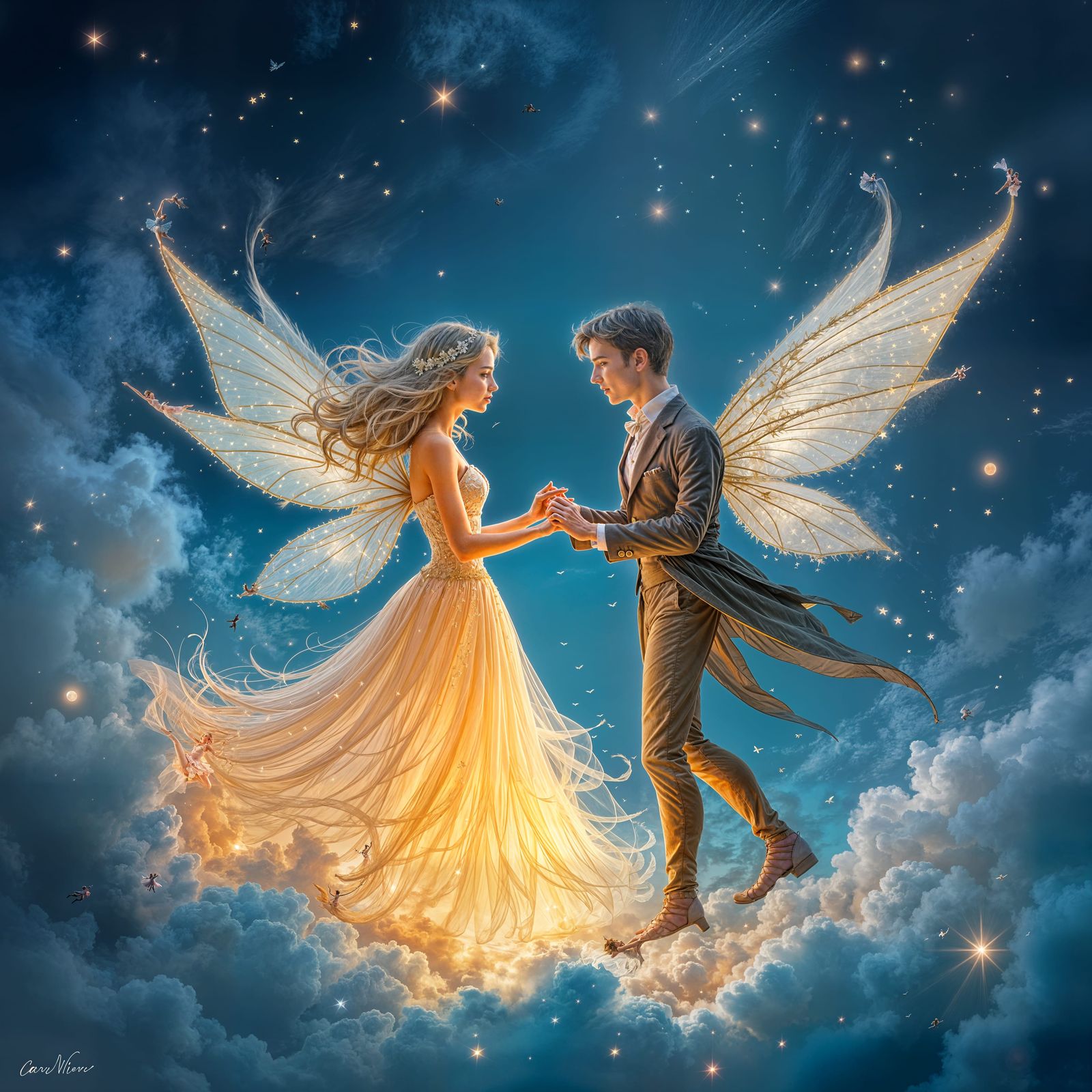 Fairy Couple Dancing in the Sky