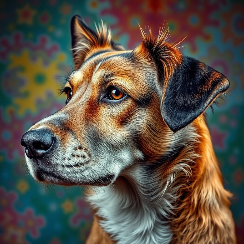 Hyperrealistic Dog Portrait with Intricate Detail