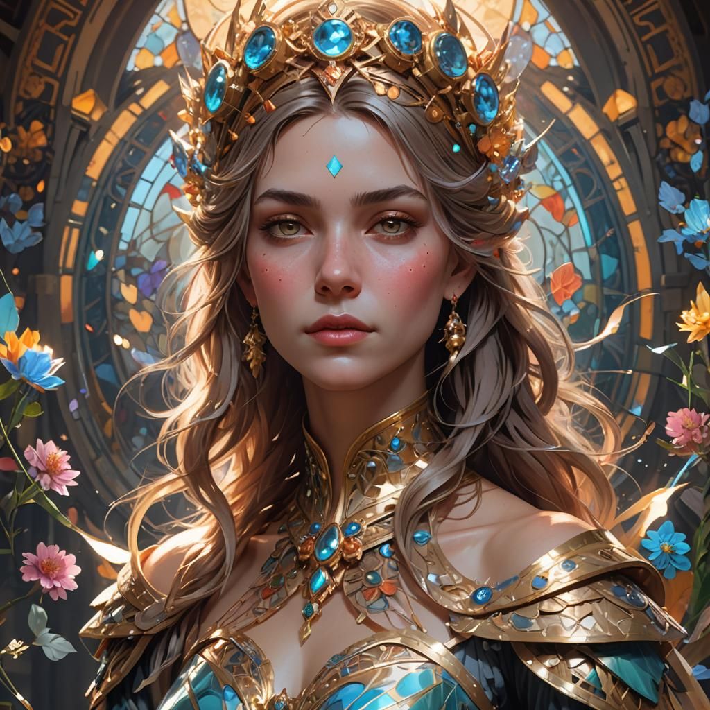 Intricate Light Queen Portrait in Hyperdetailed Style
