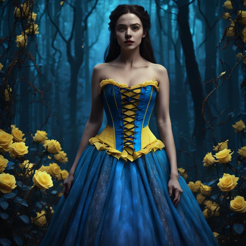 Gothic Fairytale Belle in Forest Concept Art