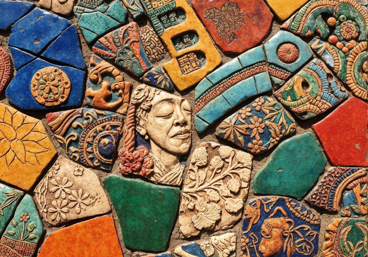 tessere di un mosaico di argilla