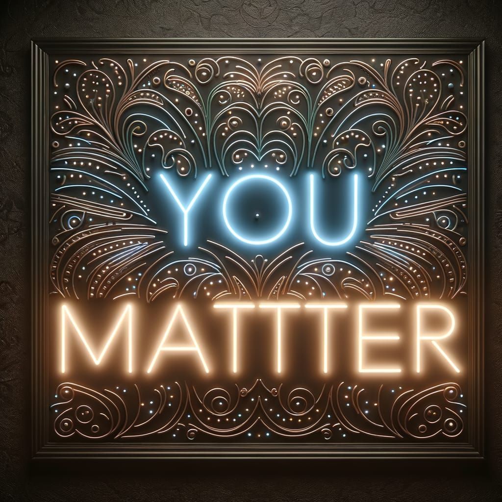 Neon Sign 'You Matter' for Mental Health Awareness