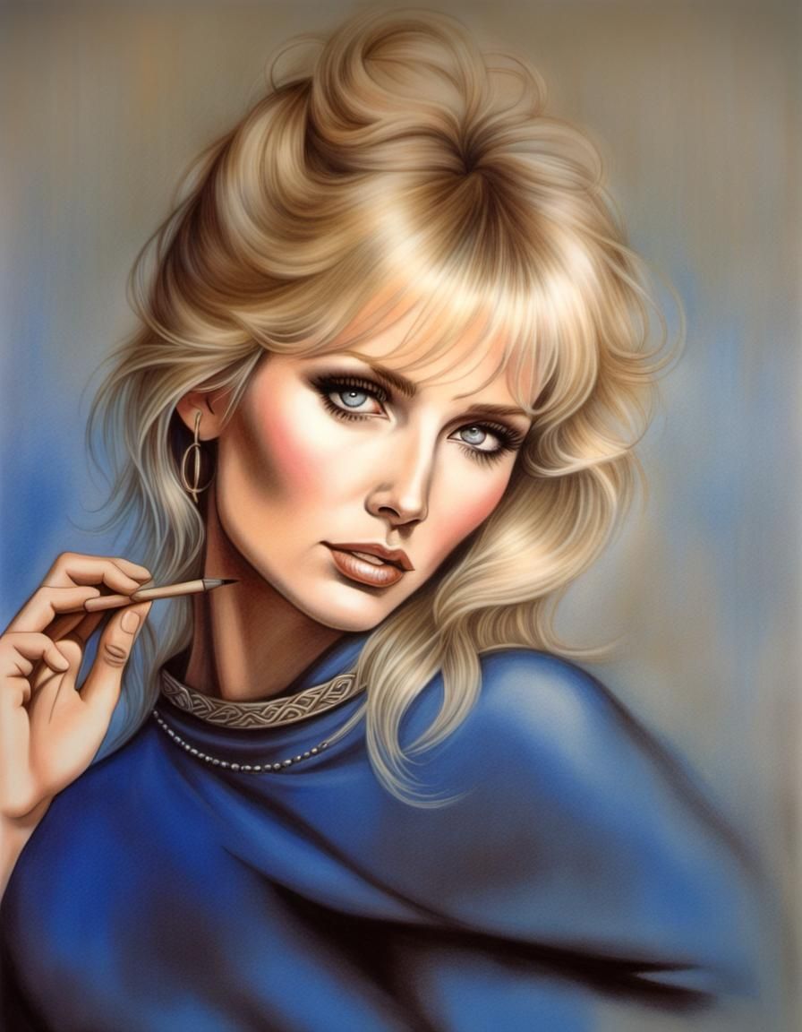 Pencil Drawing of a Mysterious Woman with Evocative Gaze