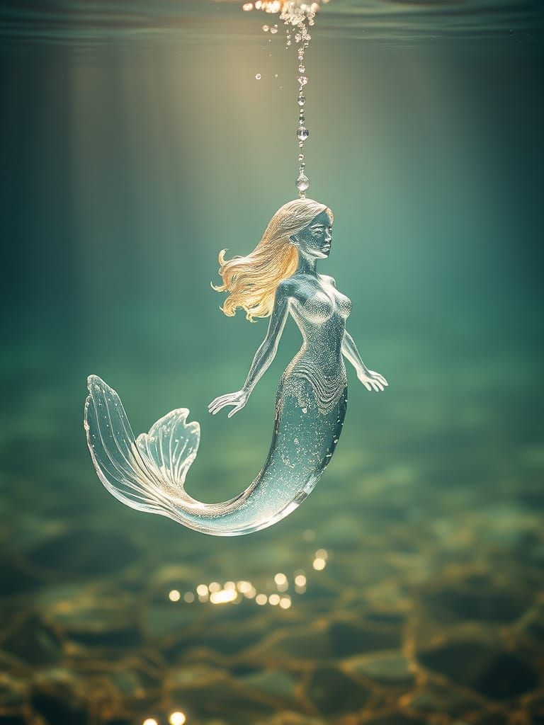A mermaid made of water