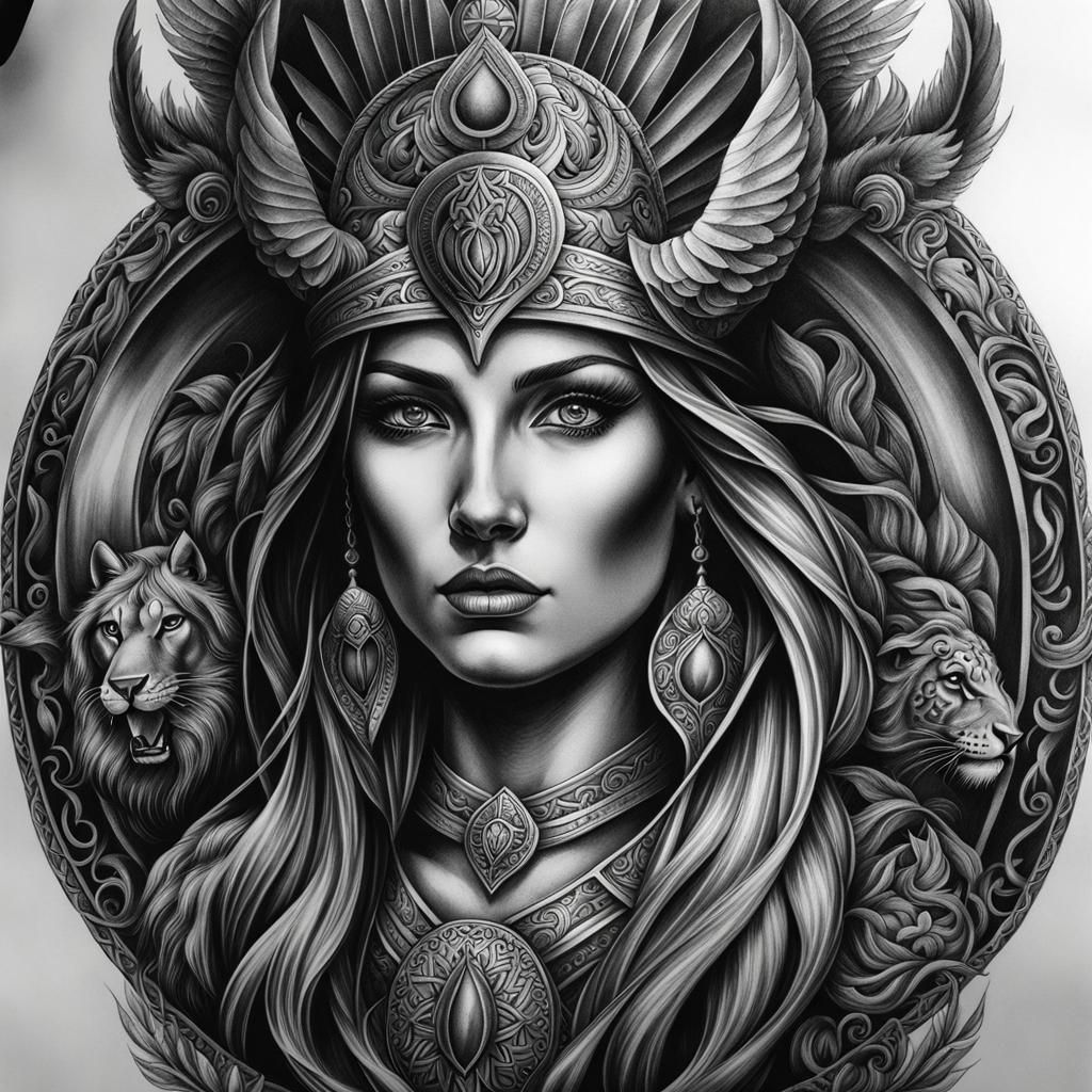 Serbian Mythology Full Sleeve Tattoo in Charcoal