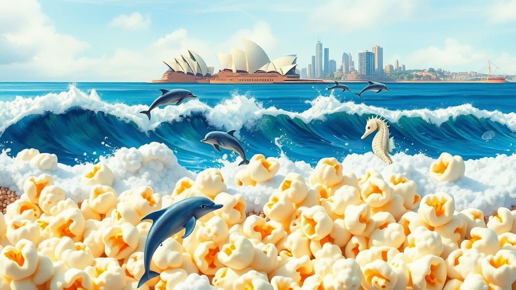 Popcorn Ocean with Watercolor Sea Life