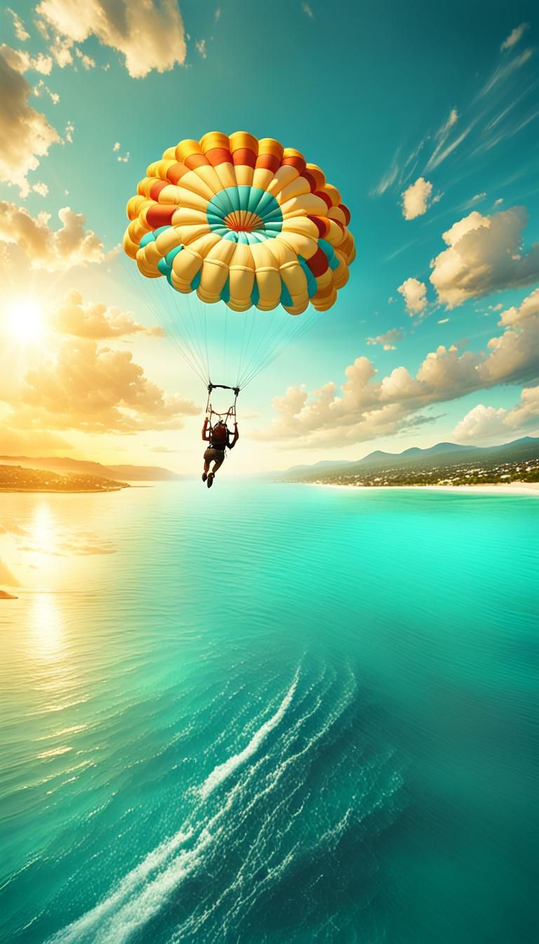 Parasailing Adventure in Golden Light