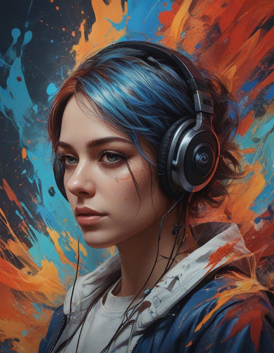 Mystical DJ Portrait in Fantasy Art Style