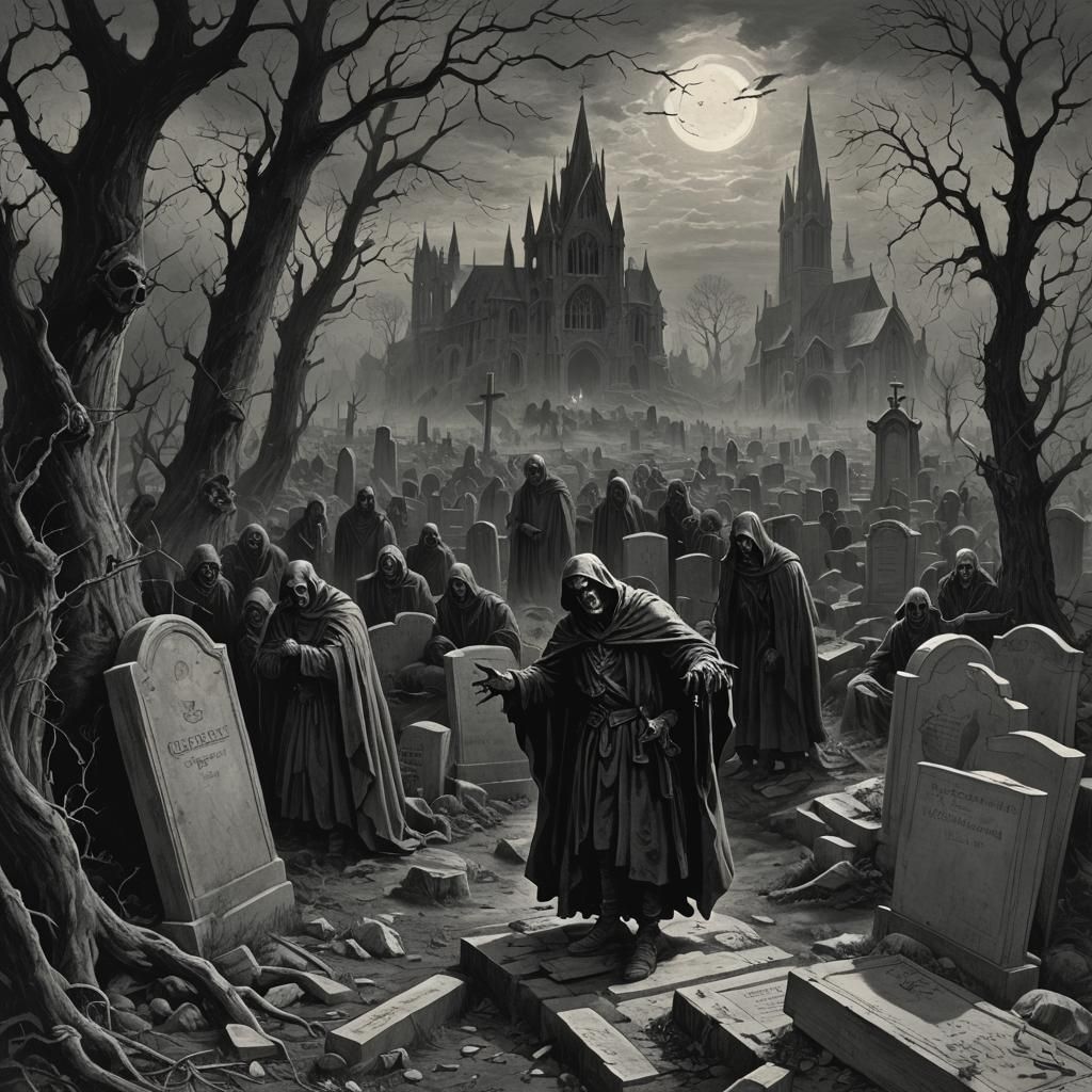 Gothic Horror Graveyard Scene