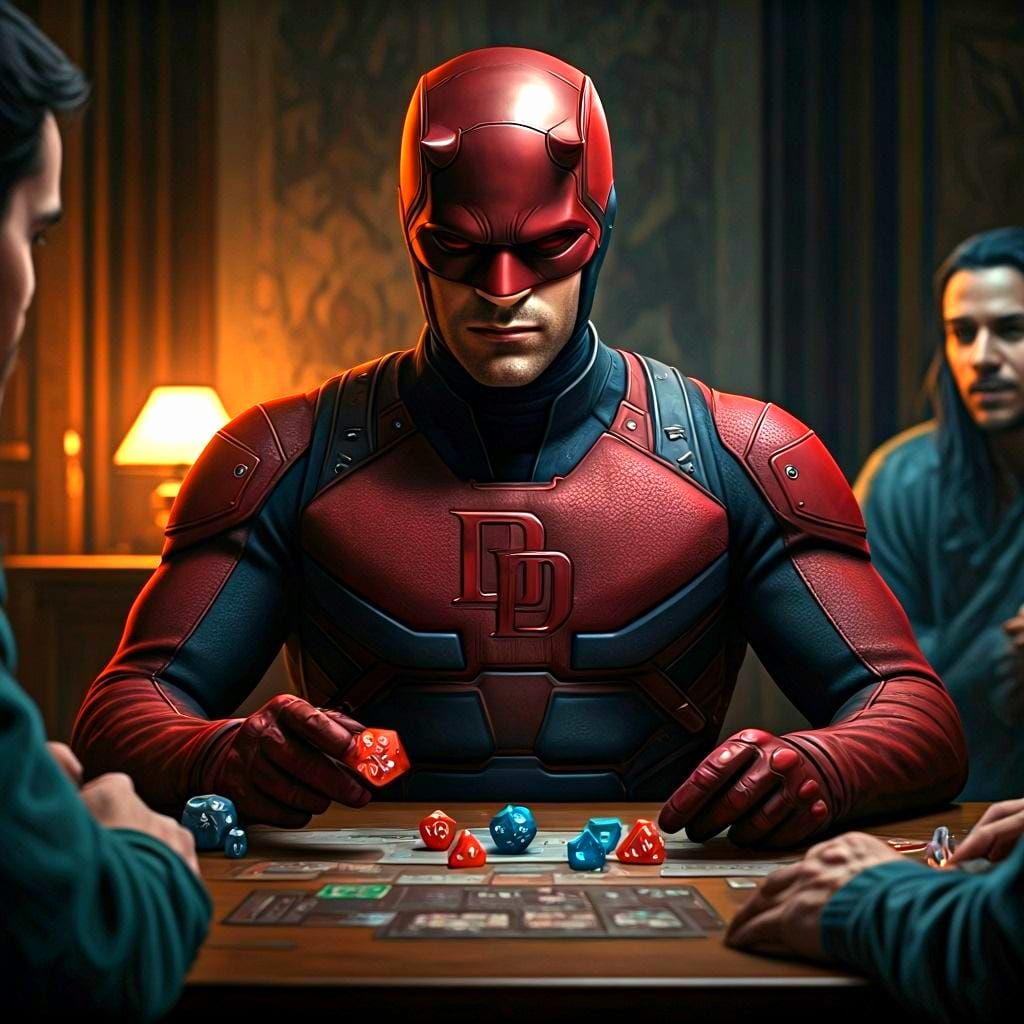 Daredevil Plays Dungeons and Dragons: 8k Photograph