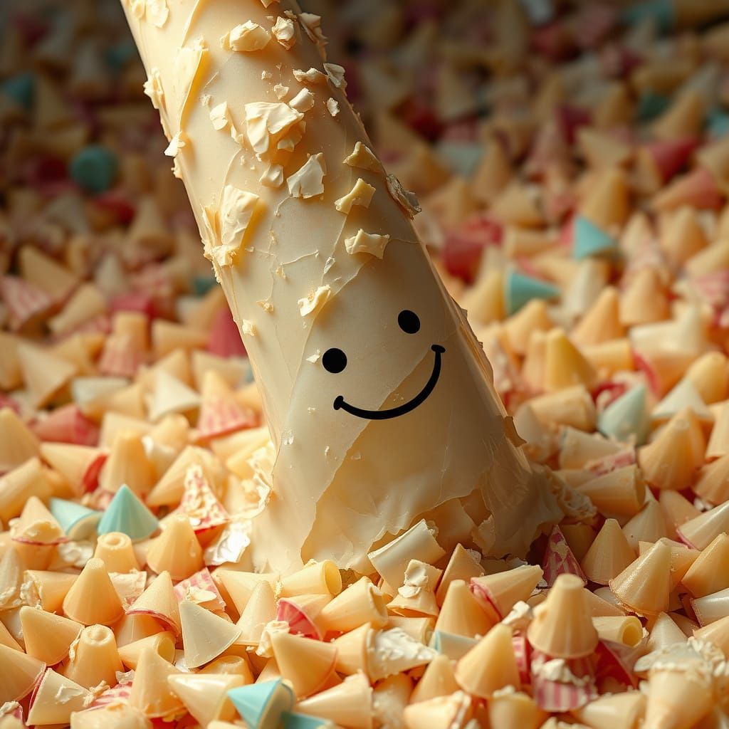 Hyper-Realistic CGI Diorama of Melting Polythene Cone Sea