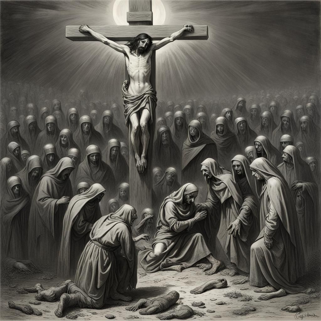 Rotting Zombie Jesus Christ on Golgotha