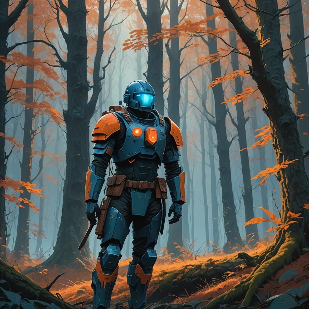 Hero at Whispering Woods: Fantasy Concept Art