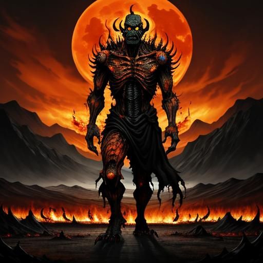 Horrifying Undead Demon in Post-Apocalyptic World