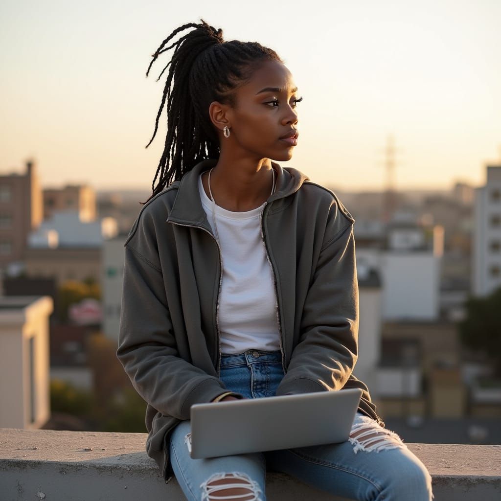 Rooftop Contemplation: A Photo in Documentary Style