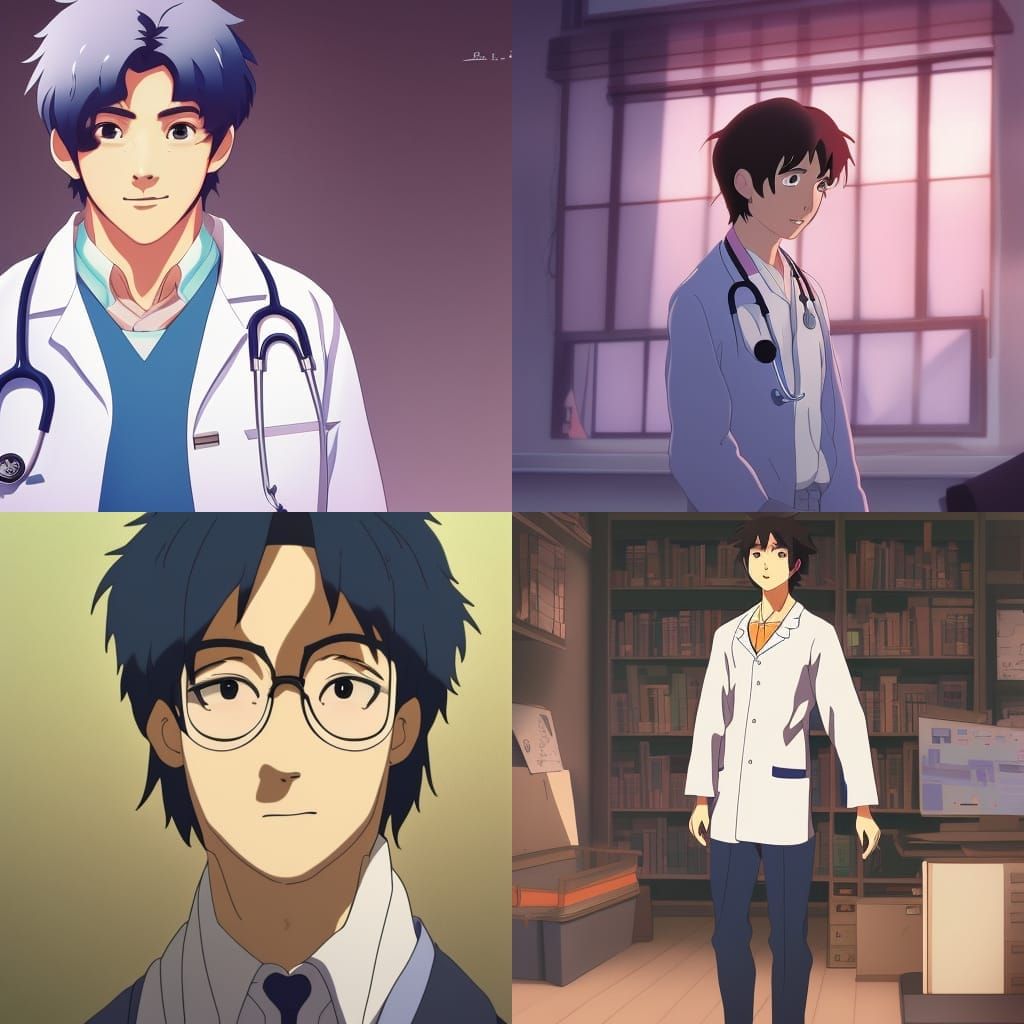 Hunky Doctor in Anime Key Visual Style