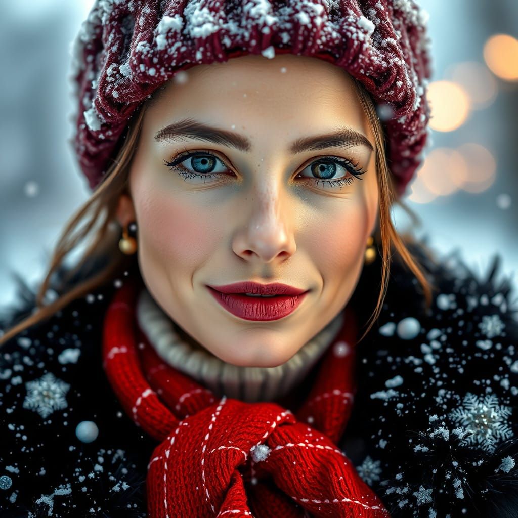 Romantic Winter Portrait in Soft Focus