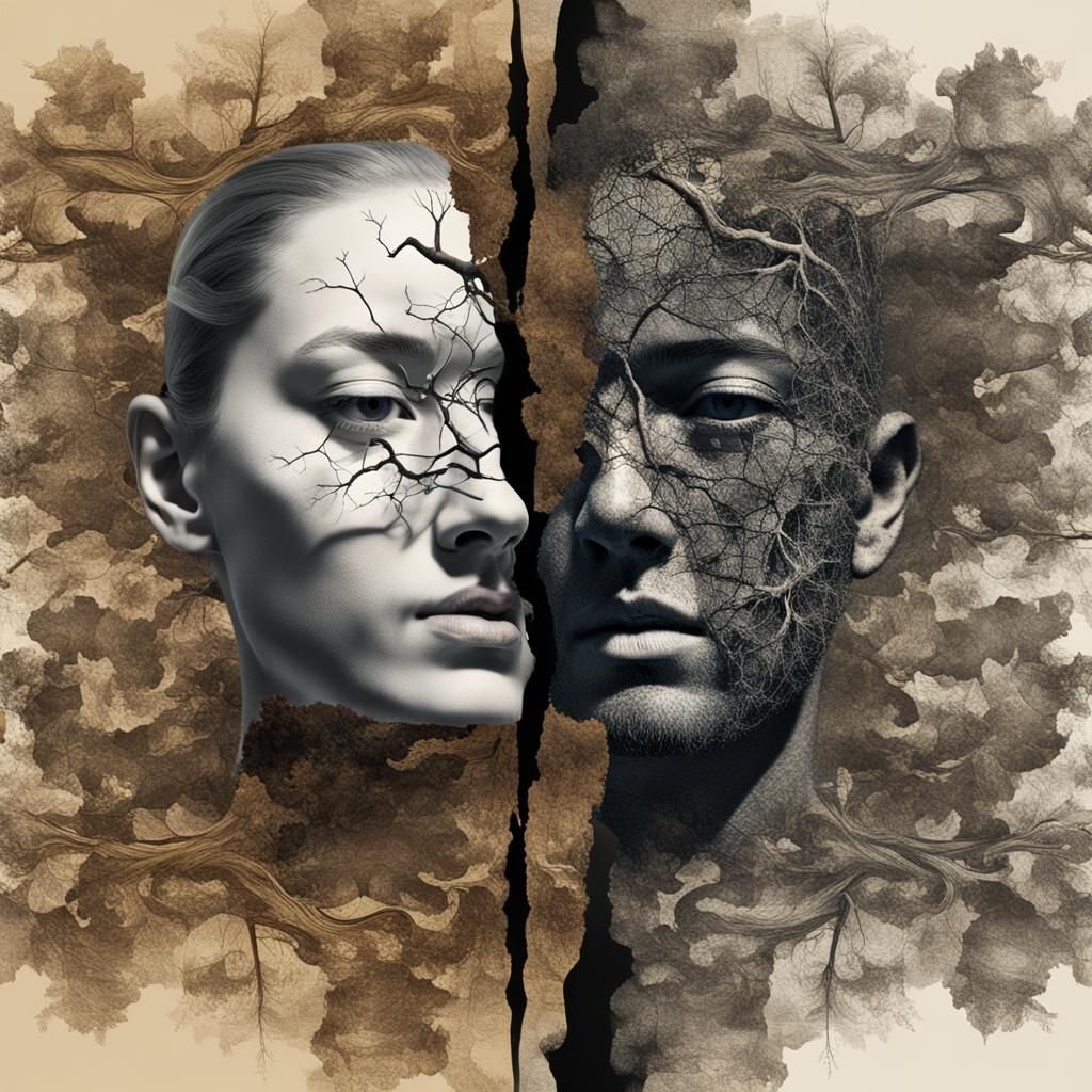 Explore the duality of perception and reality through an ima...
