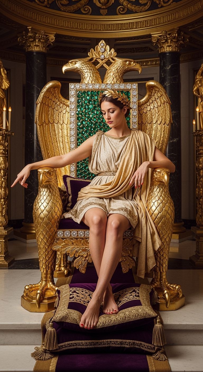 Roman Empress on Eagle Throne in Imperial Palace