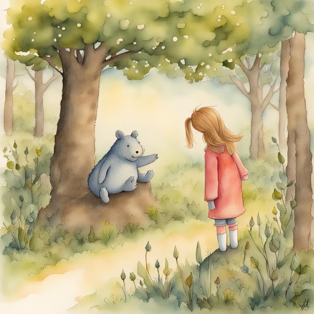 Watercolor Storybook Illustration of Belief