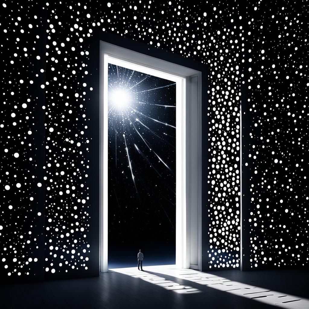 Dramatic Universe Split Reveals a Figure in Light