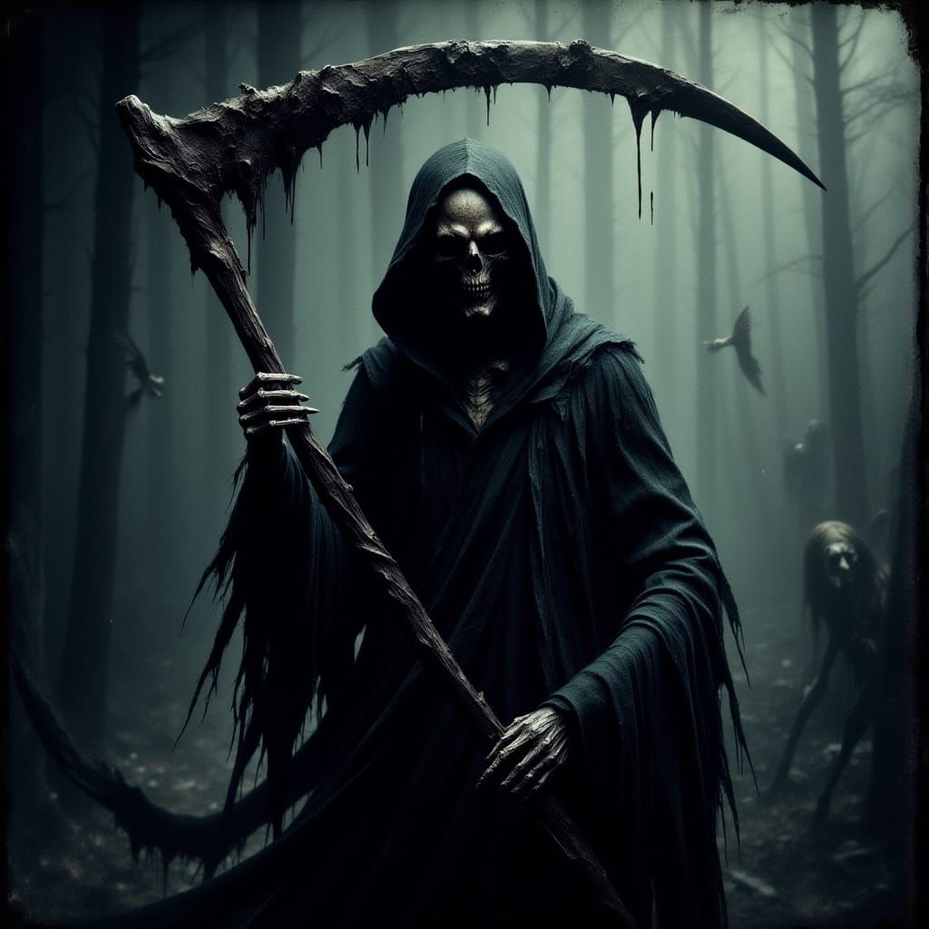 Grim Reaper Skeleton with Dark Aura