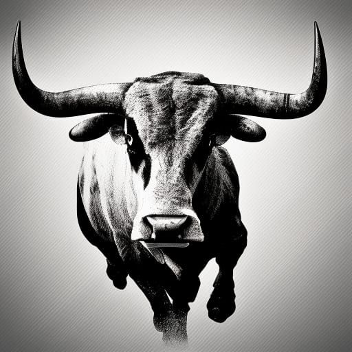 Aggressive Bull Mobile App Logo on Stock Chart