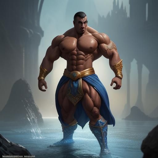 Muscular Aladdin: Detailed Matte Painting in 8K