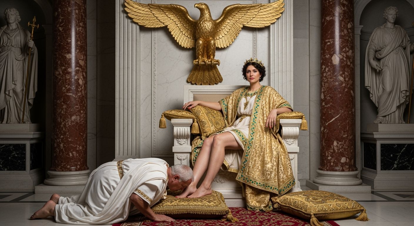 Empress Messalina on Her Throne in Lavish Detail