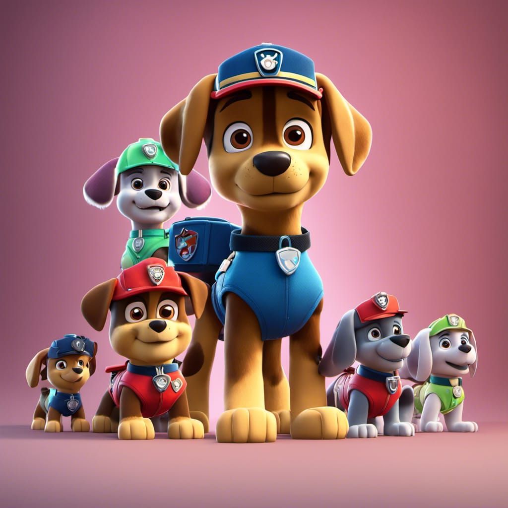 Paw Patrol: 3D Digital Art by Pixar
