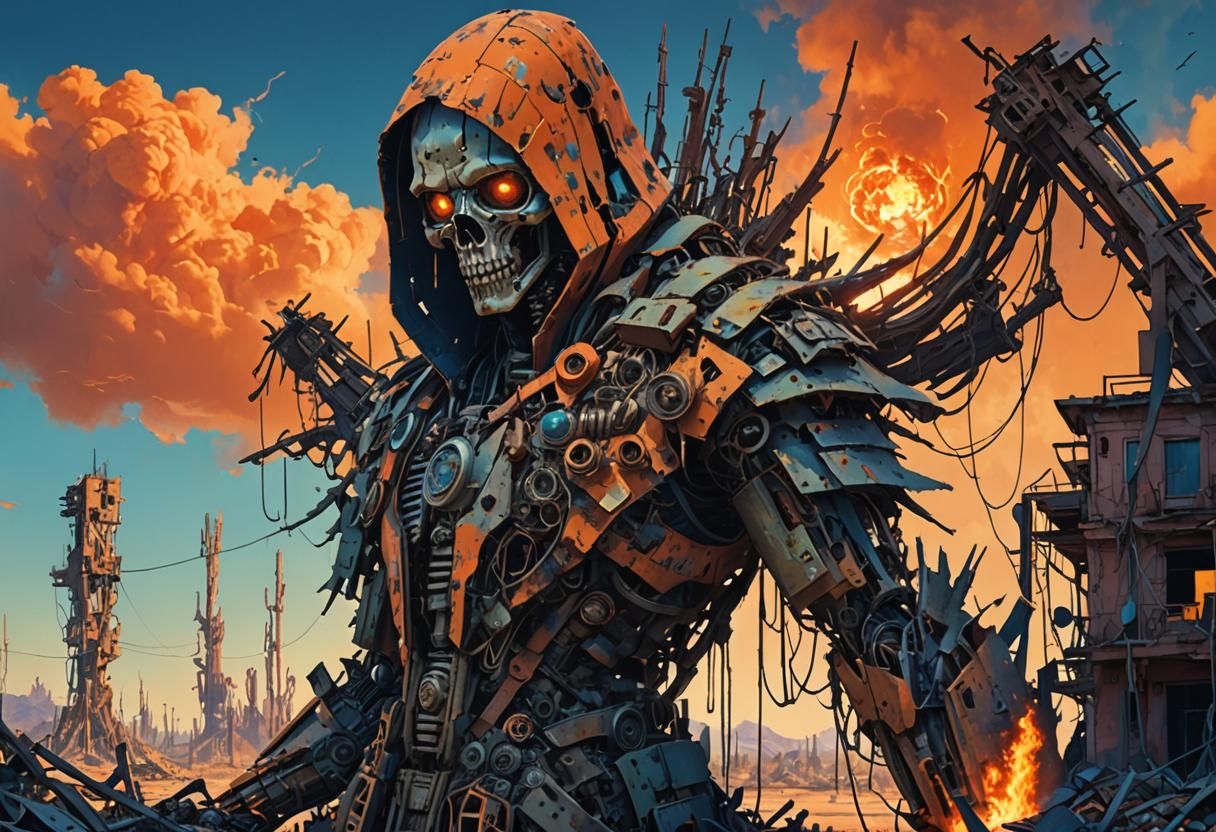 Apocalyptic Desert Cityscape in Fantasy Digital Art Style