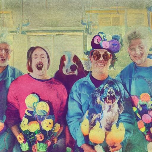 Surreal Friends Portrait in Photographic Negative Aesthetic