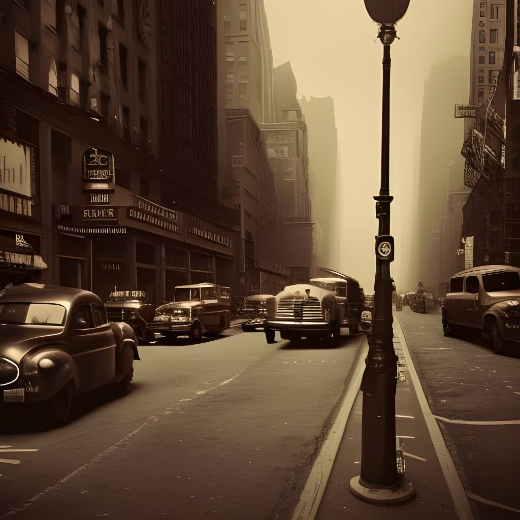 New York City 1940: Vintage Sepia Photograph