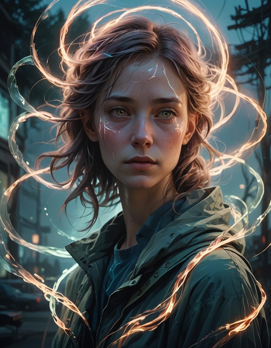 Ethereal Portrait with Luminescent Aura in Digital Painting ...