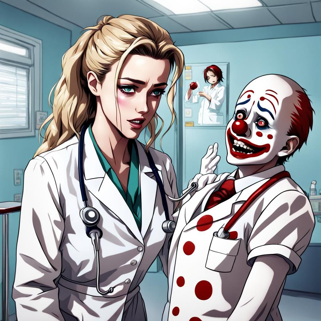 Anime Doctor Treats Crying Clown in Hospital
