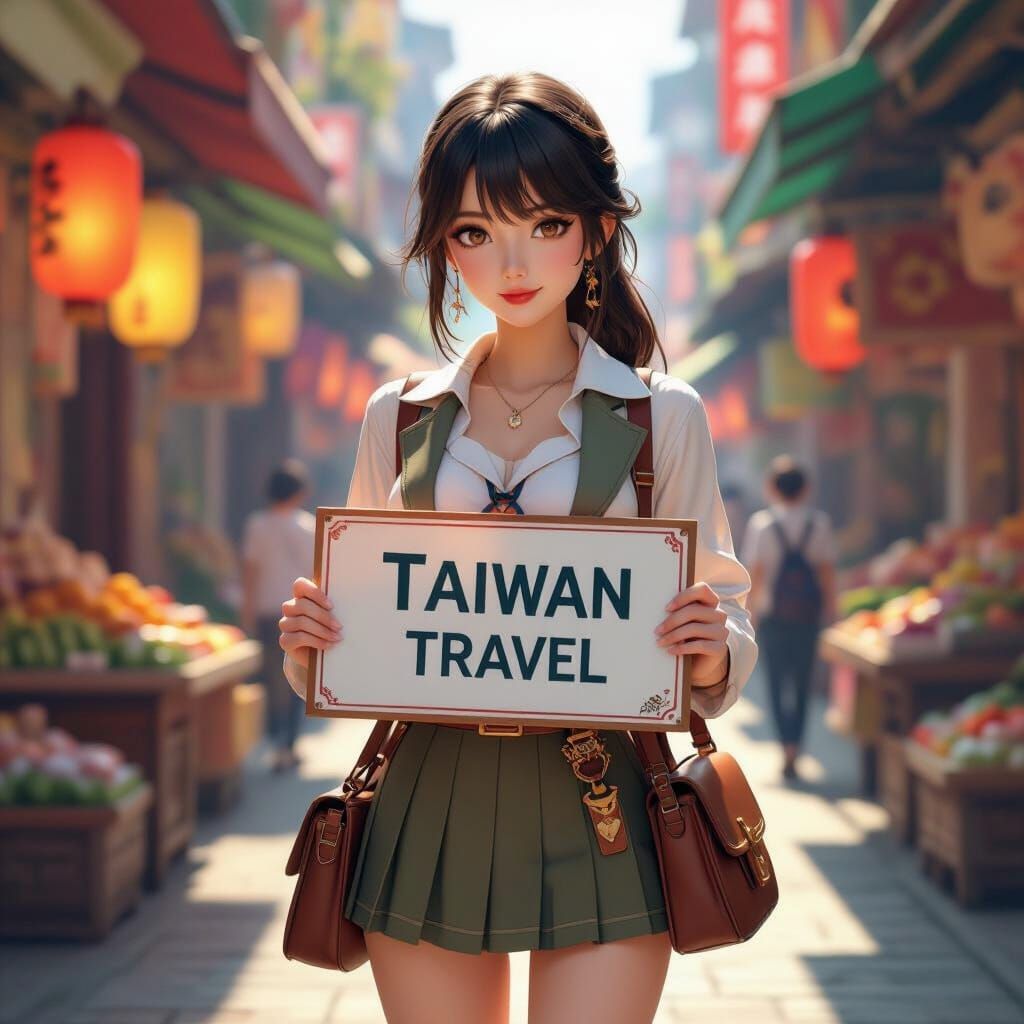 Jo Yuri in Taiwan Street Market, 3D Anime Art