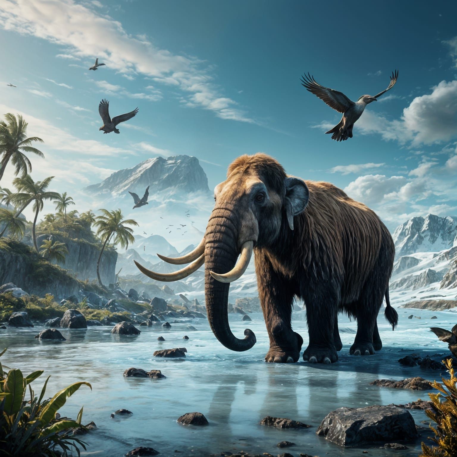 Extinct Animals Reimagined in Natural Habitats