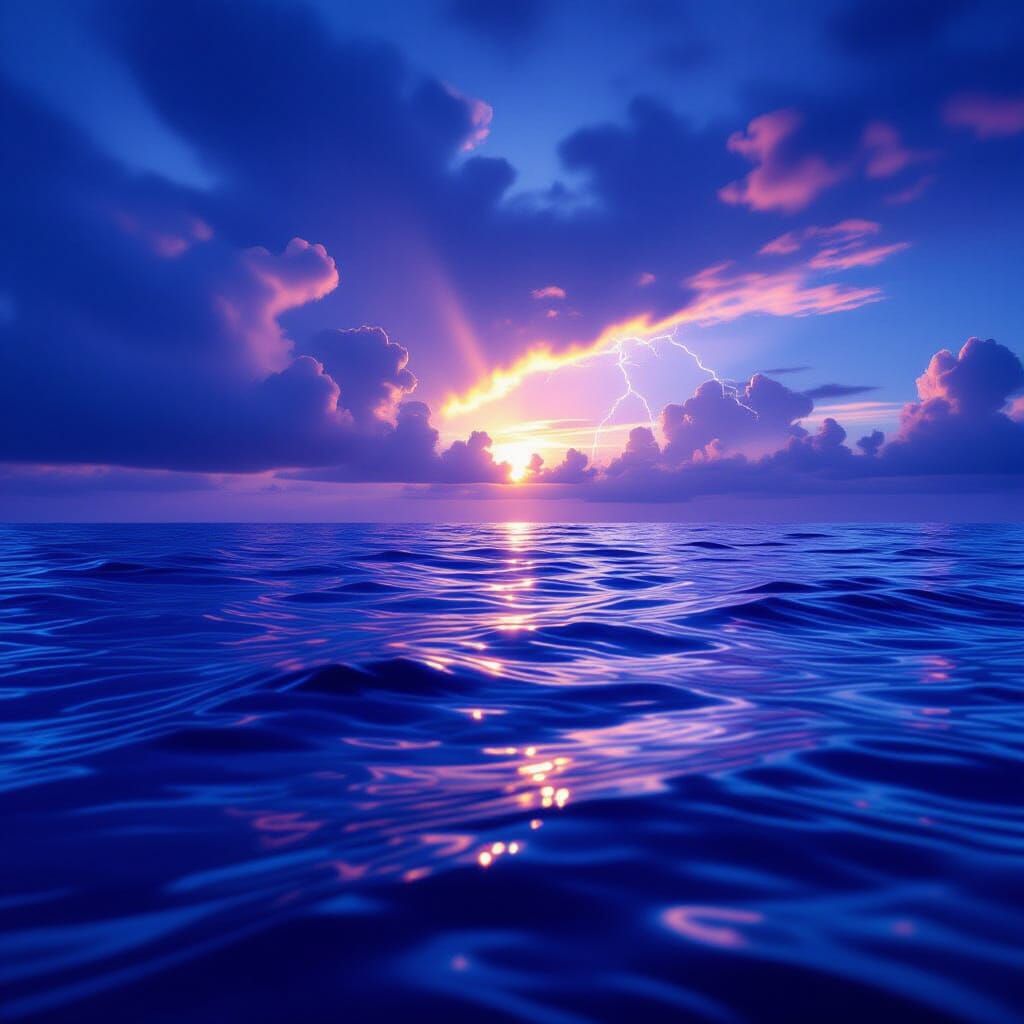 Serene Ocean Storm Sky Landscape