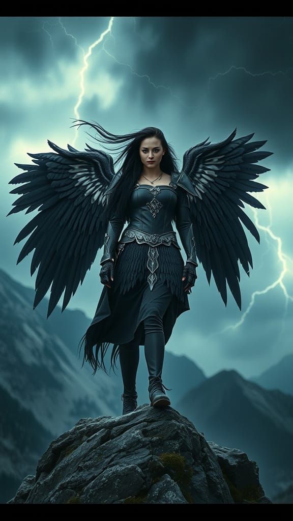 Gothic Valkyrie on Windswept Peak